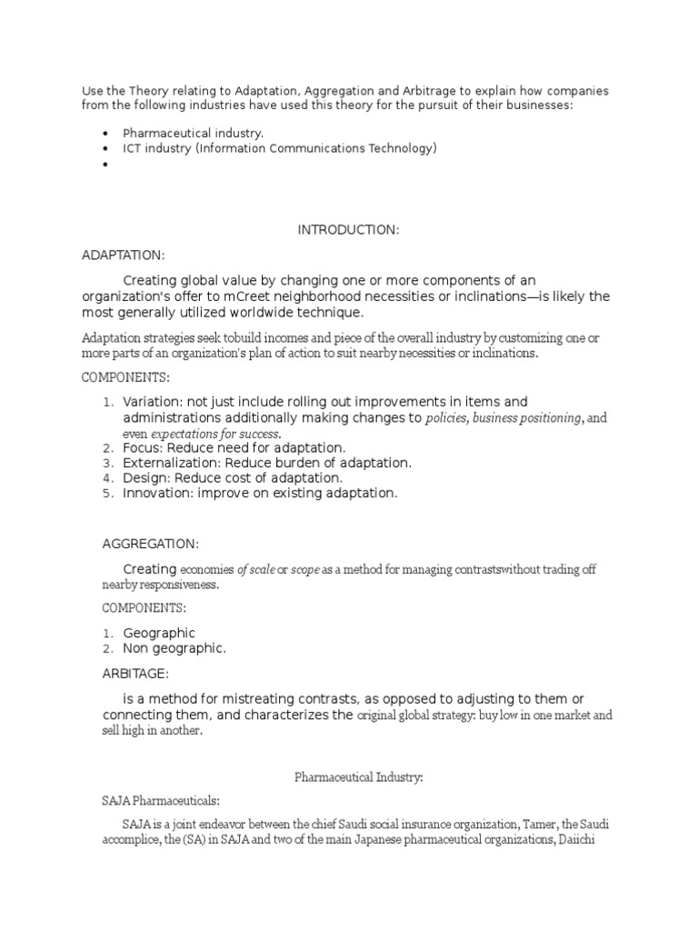 AAA Framework in Pharma and ICT Industries | PDF | Mc Donald's | Hamburgers