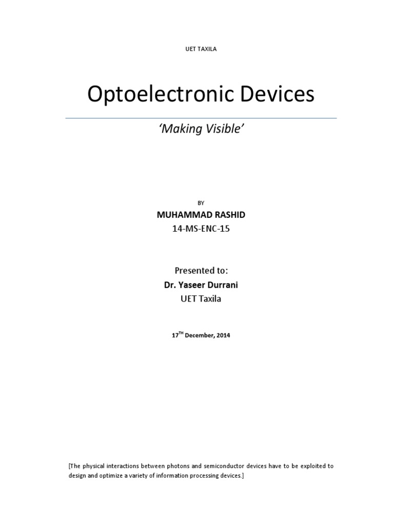 Optoelectronic Devices Re-Edited - P | PDF | Light Emitting Diode ...