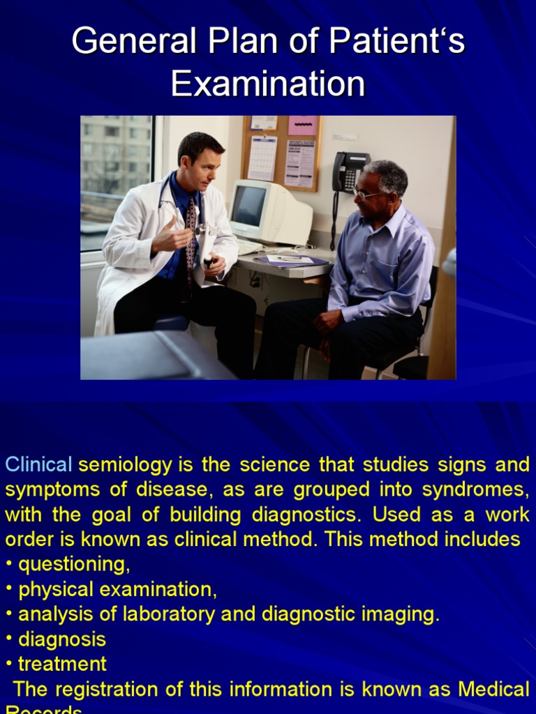 General Plan of Patient S Examination | PDF | Waist | Physical Examination