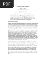 Politics of Teacher Evaluation Gene V Glass Arizona State University Barbara A. Martinez California State University, Los Angeles