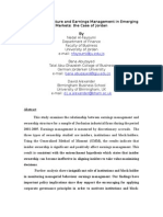 Ownership Structure and Earnings Management in Emerging Markets: The Case of Jordanian Firms