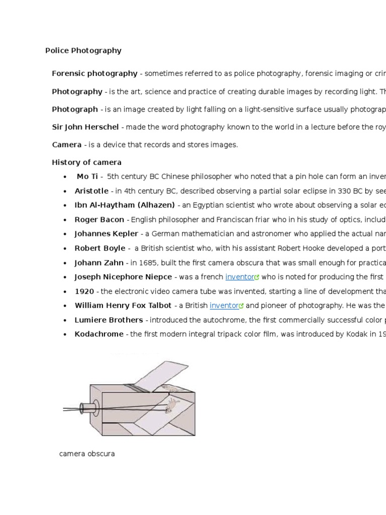 Police Photography | PDF | Camera | Shutter (Photography)