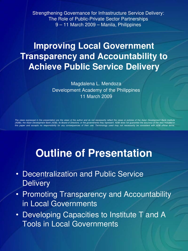 Enhancing Local Government Accountability | PDF | Transparency ...