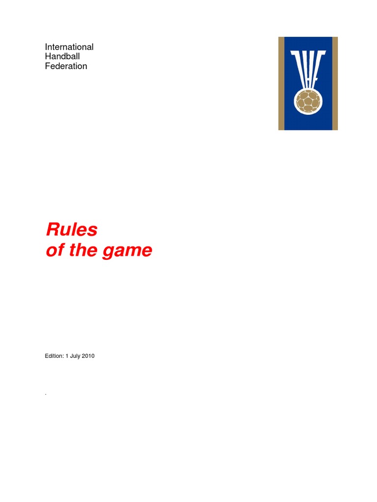 Ihf Handball Rules Book PDF Referee Sports Rules And Regulations