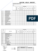 Format Daftar Nilai Raport Kelas 1 Sampai 6 Tahun Pelajaran 2014-2015