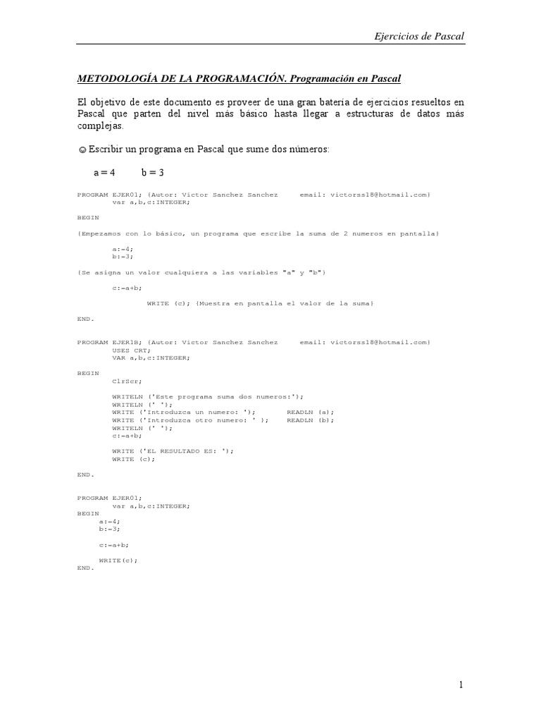 Ejercicios Resueltos Pascal PDF Tetraedro Celsius foto