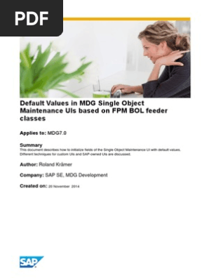 Default Values in MDG Single Object Maintenance UIs Based on FPM BOL Feeder Classes