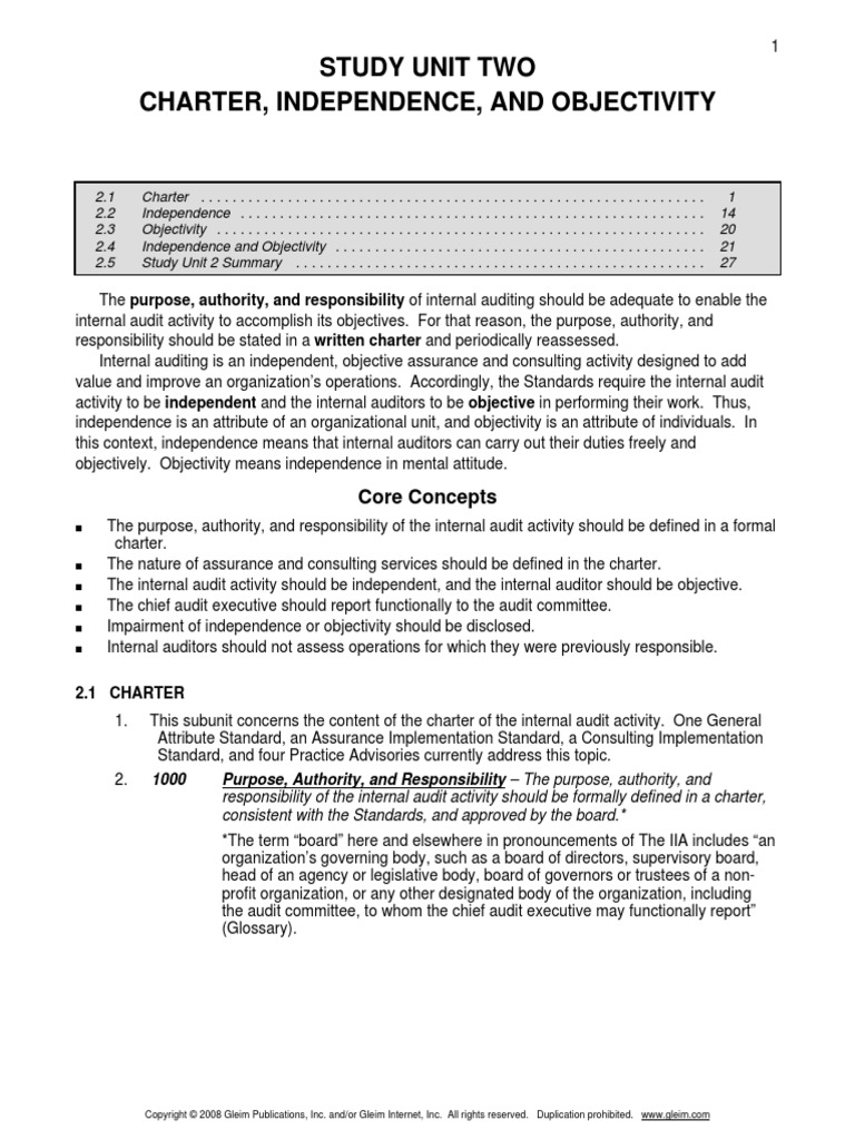 Charter, Independence, and Objectivity | PDF | Internal Audit | Audit ...
