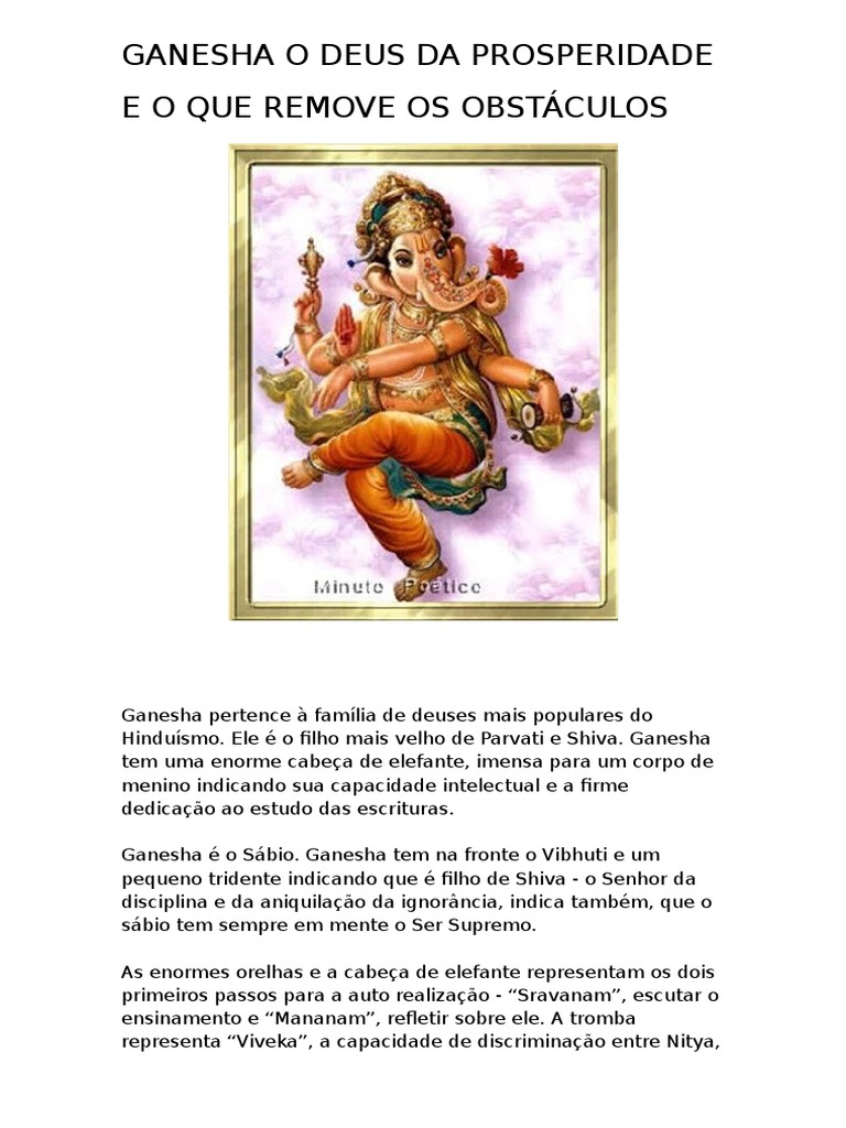 Ganesha o Deus Da Prosperidade | PDF | Shiva | Religião e crença, image size:768x1024