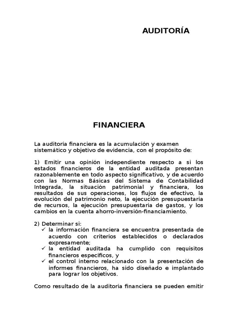 Guía Completa de Auditoría Financiera | PDF | Contralor | Contabilidad