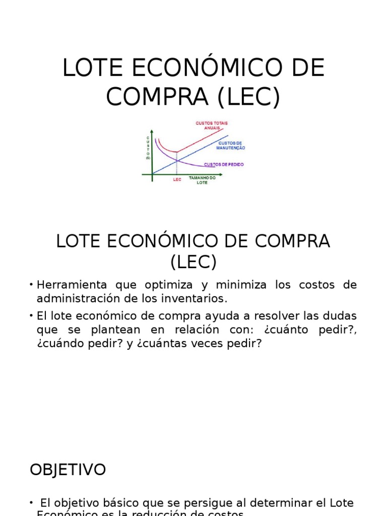 Lote Económico de Compra (Lec) Inventario Business