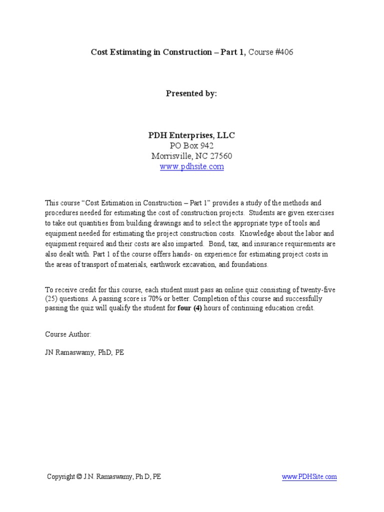 CONSTRUCTION COST ESTIMATING TEXTBOOK PDF visual data 7