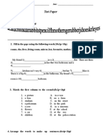 Test Paper: 1. Find The Words (8x1 8p)