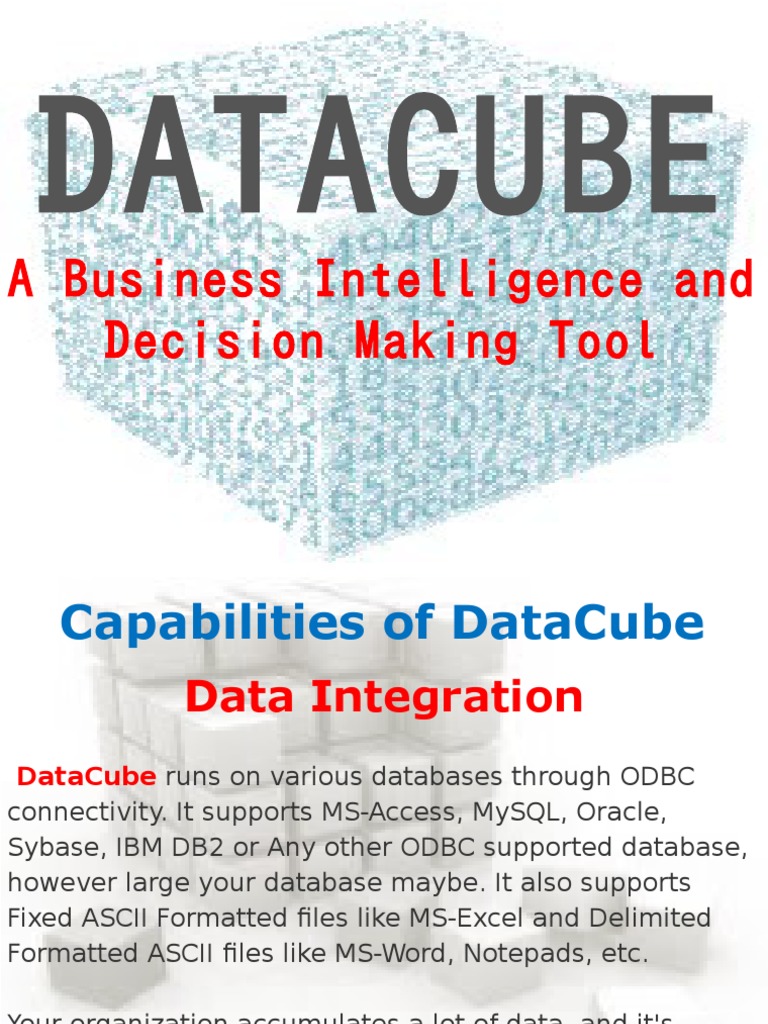 Datacube: BI & Data Integration Tool | PDF | Business Intelligence ...