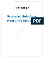 Saturated Solutions-measuring Solubility