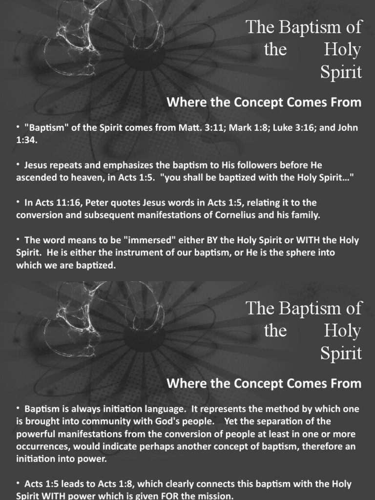 The Baptism of The Holy Spirit | PDF | Sacraments | Baptism With The ...