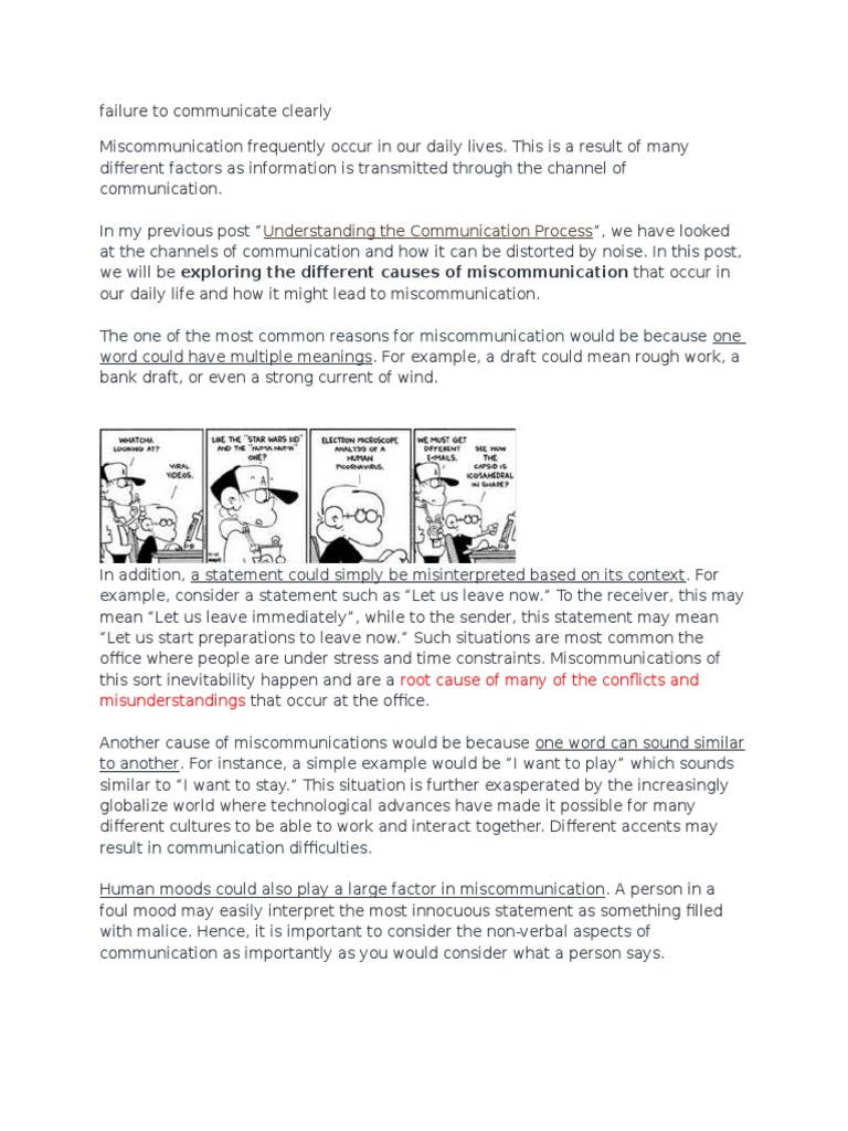 Common Causes of Miscommunication | PDF | Language Interpretation ...