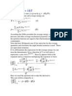 Proof that β = 1/kT: E= E e p e