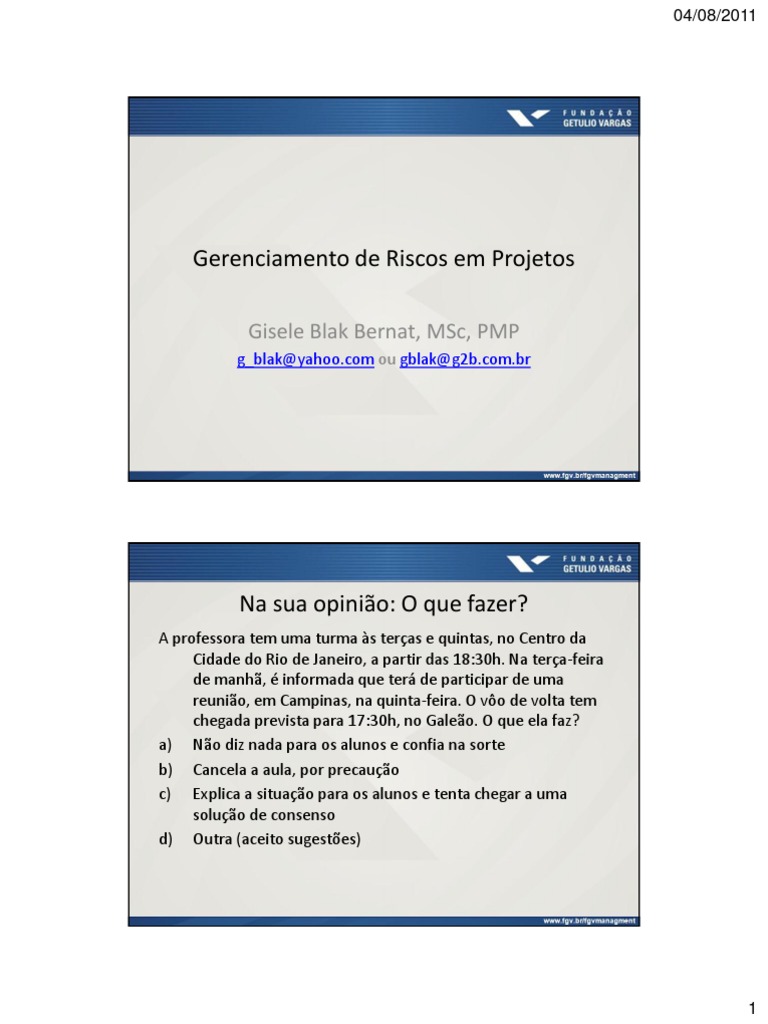 Gestão de Riscos em Projetos | PDF | RMS Titanic | Risco