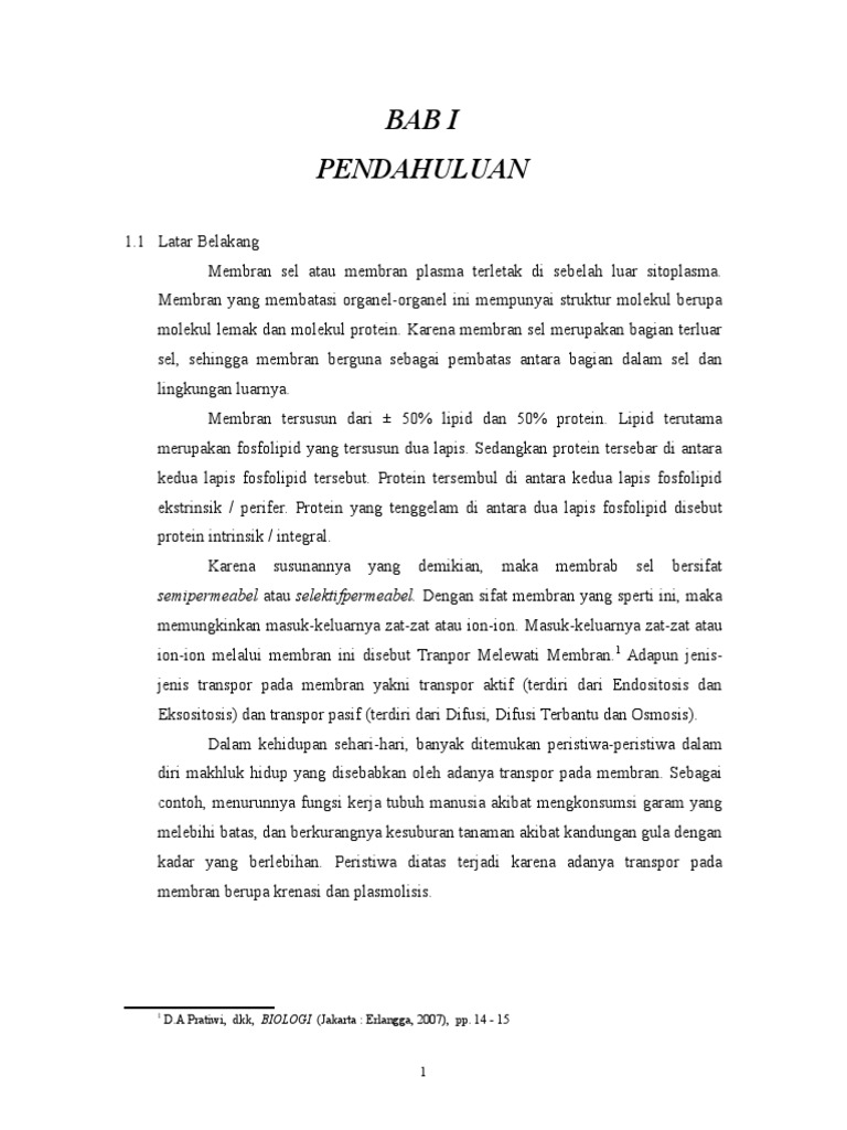Plasmolisis dan Krenasi