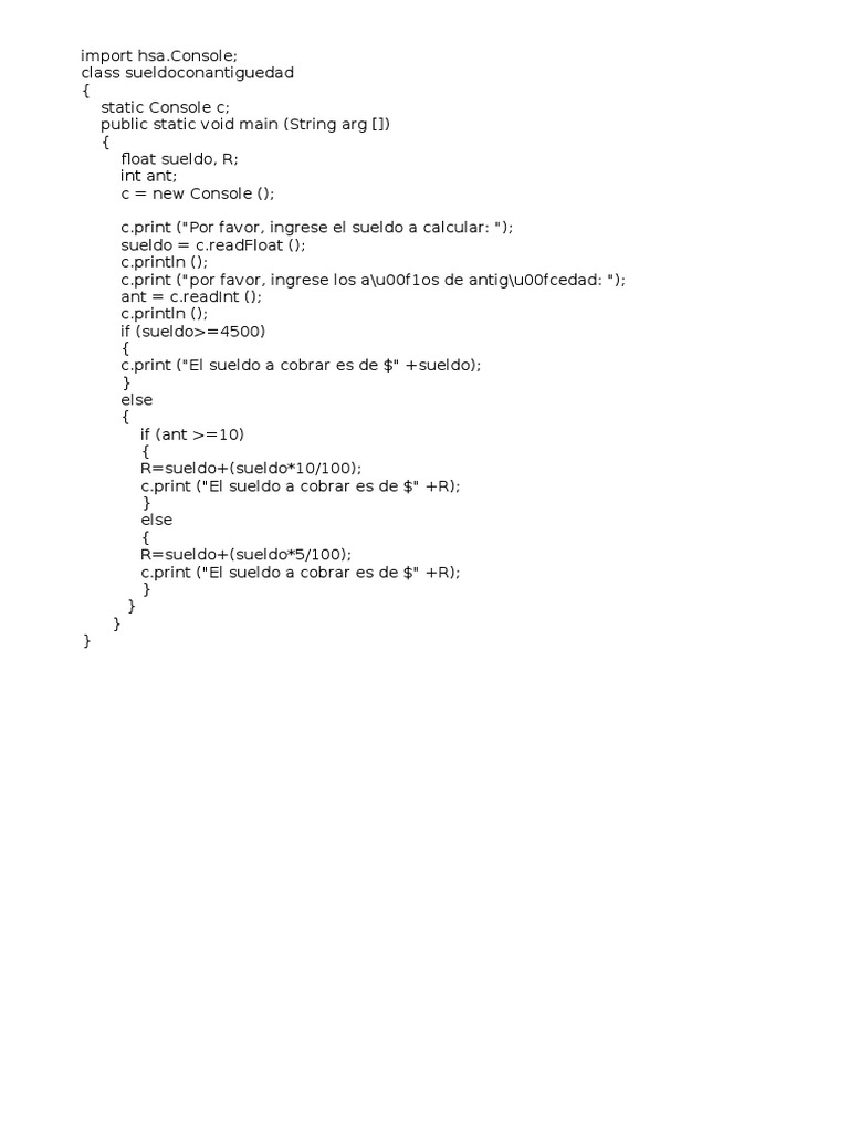 Ejemplos de Programación en JAVA | PDF | Informática