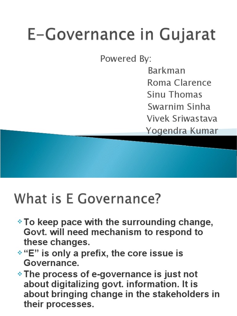 E Governance in Gujrat | PDF | Governance | Computer Network