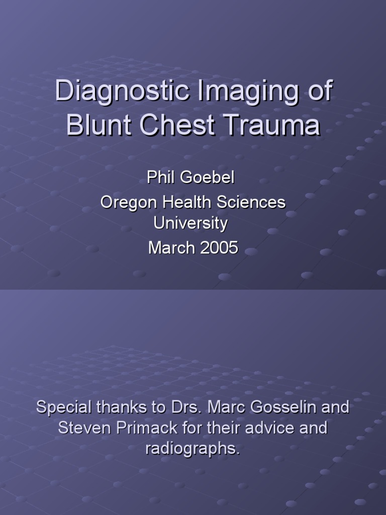 Blunt Chest Trauma Imaging Insights | PDF | Thorax | Traumatology