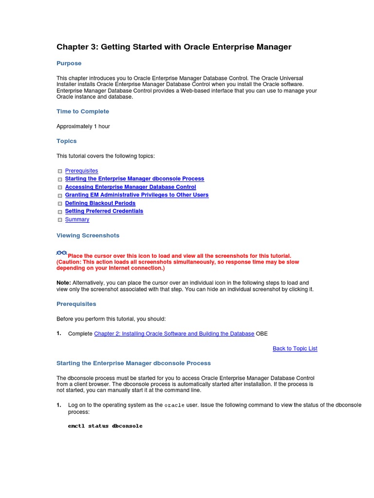 Oracle Enterprise Manager Setup Guide | PDF | Databases | Login