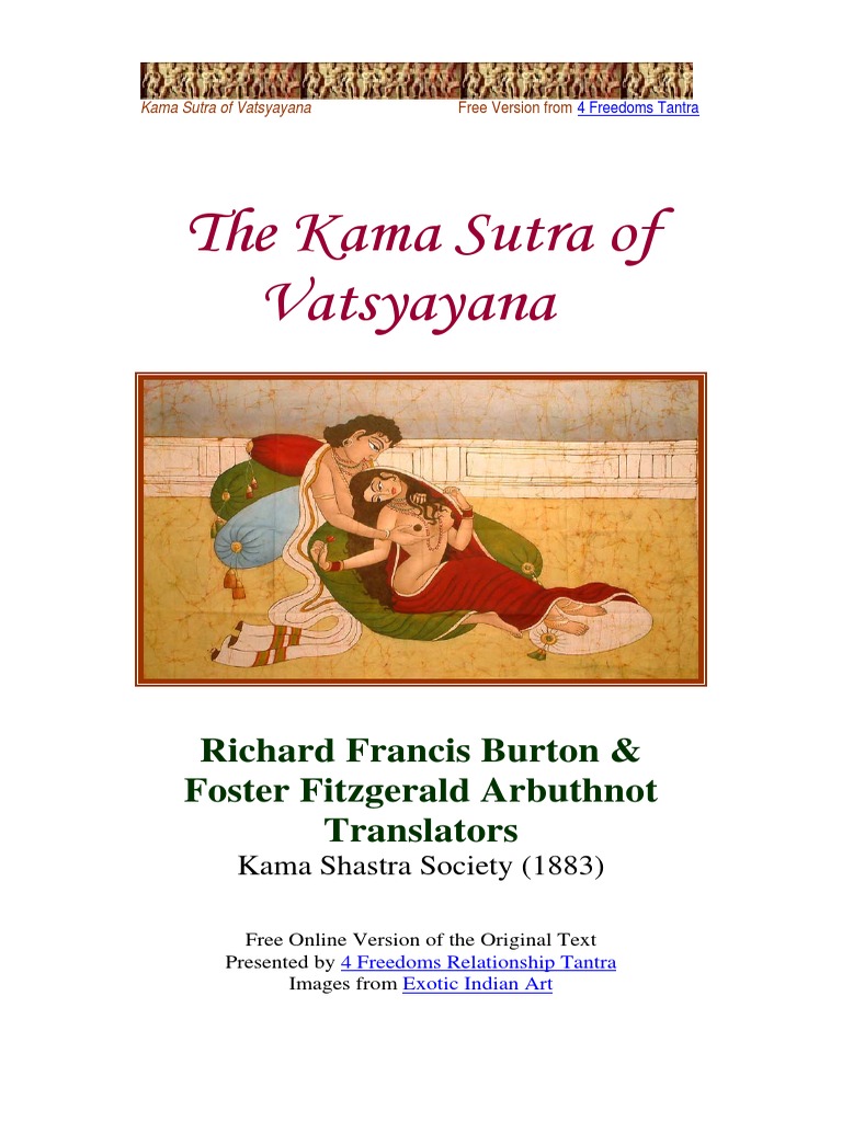 The Kama Sutra of Vatsyayana PDF Kama Kama Sutra