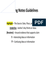 Thinking Notes Guidelines