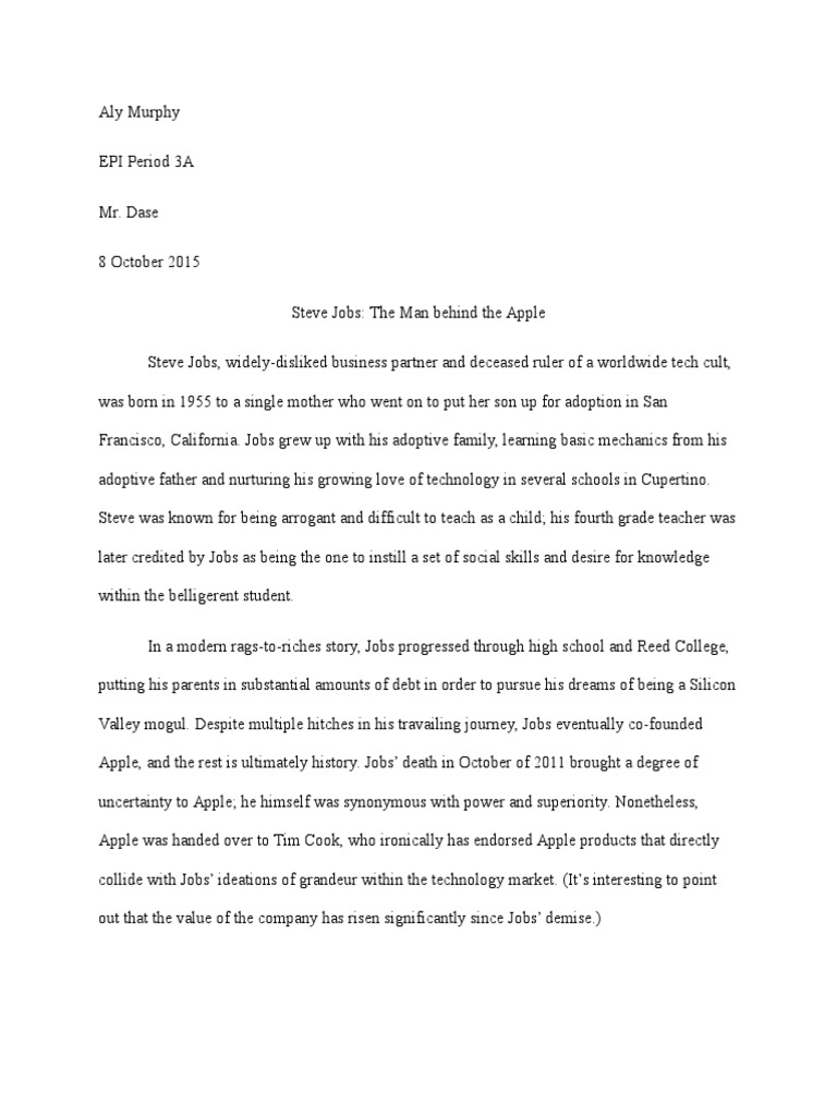 essay about steve jobs about microsoft