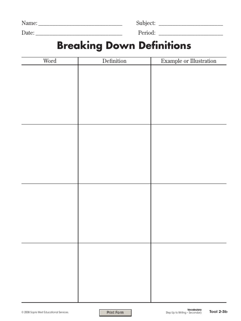 Breaking Down Definition | PDF | Career & Growth | Finance & Money ...