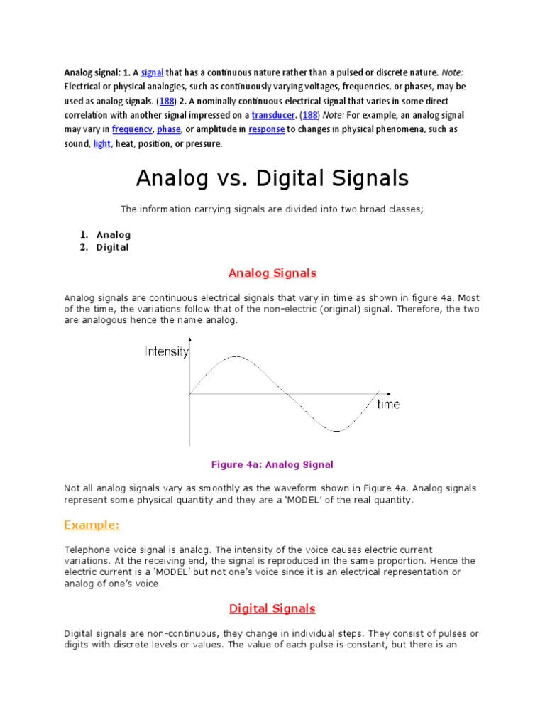 AnAlOg SiGnAl Vs DiGiTal AnAlOg PDF Broadcasting Sampling (Signal