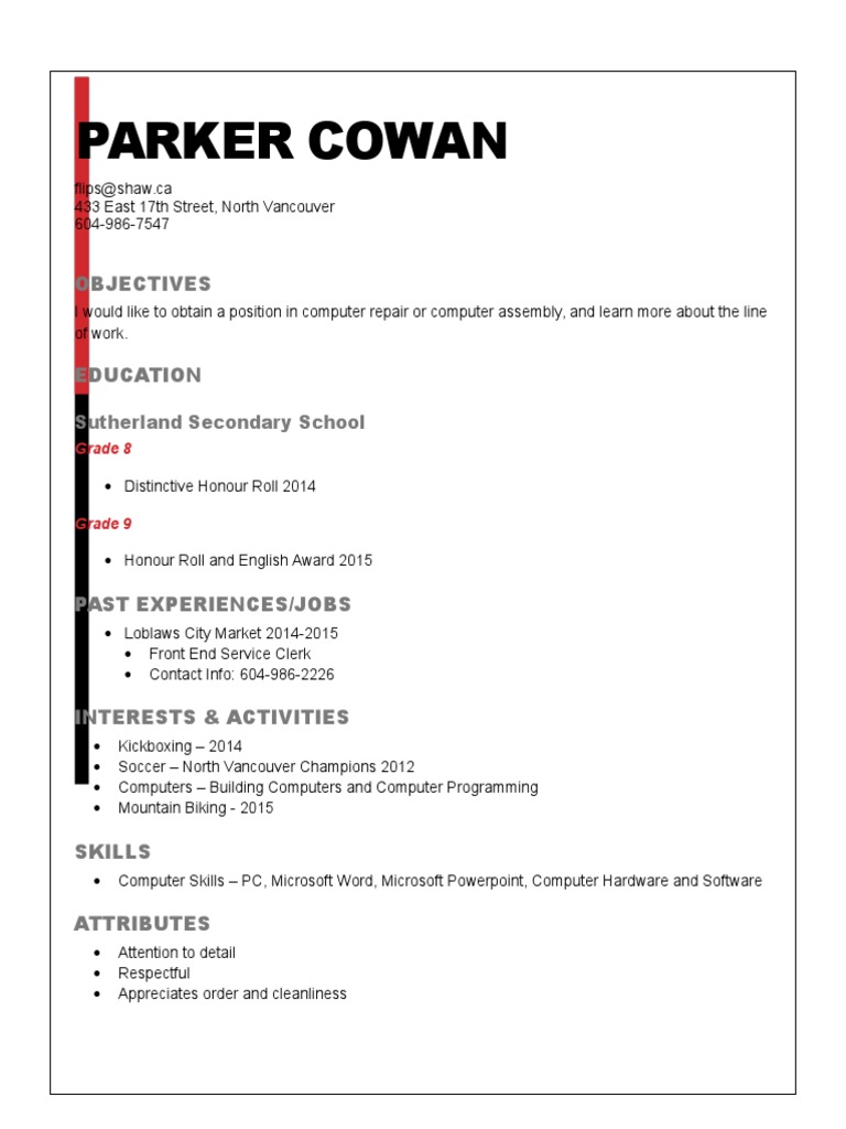 Computer Repair & Assembly Resume | PDF