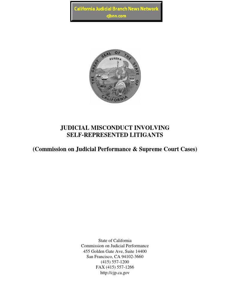 CJP SelfRepresented Litigants Compendium Judicial Misconduct