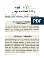 Employment First Policy Summary SCDD Cecy