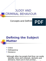 Psychology and Criminal Behaviour Definitions1