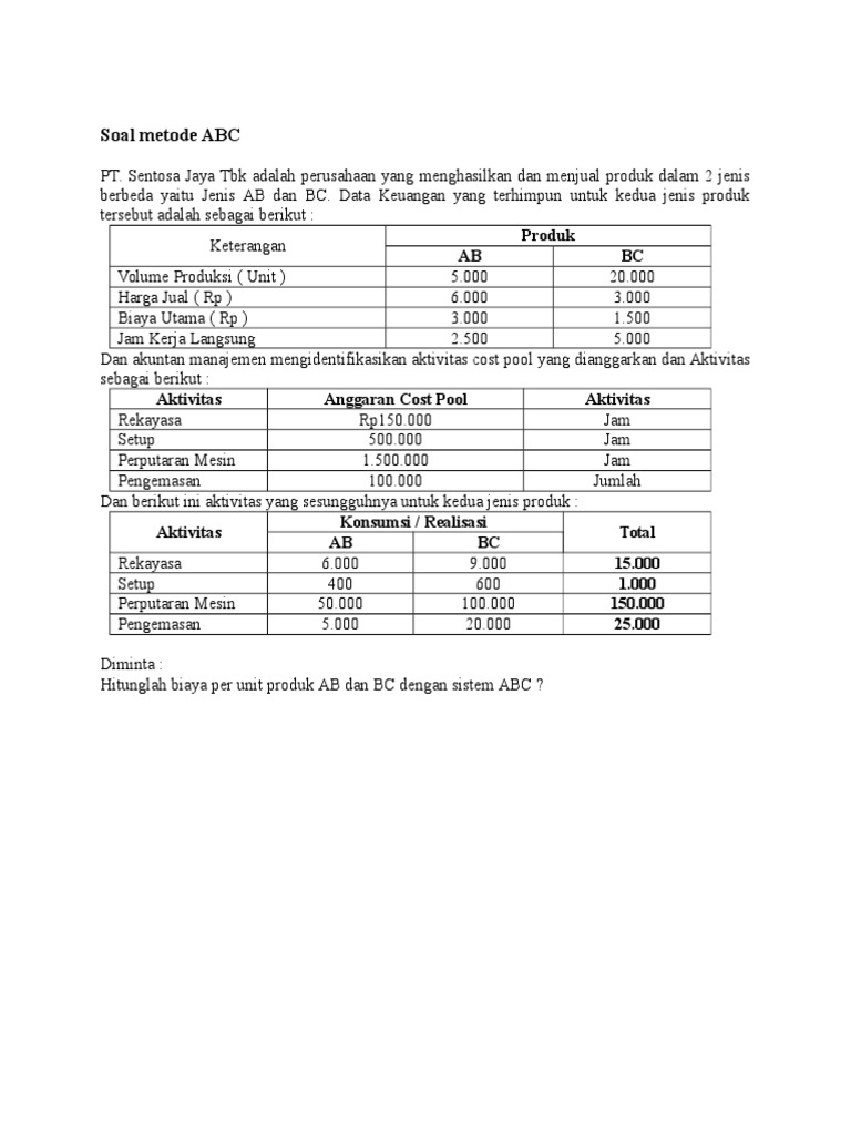contoh soal ABC System