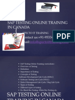 Sap Testing Online Training in Canada