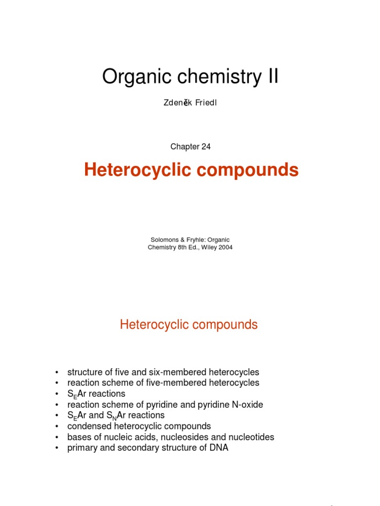 SEAr Reactions in Heterocyclic Compounds | PDF | Heterocyclic Compound ...
