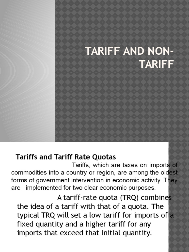 Understanding Tariff and Non-Tariff Barriers | PDF | Non Tariff ...