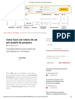 Como Fazer Um Roteiro de Um Pré-projeto de Pesquisa