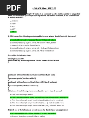 Smaple Questions Advance Java Servlets Java Servlet Software Development
