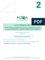 2012 Ncea Unfamiliar Resource