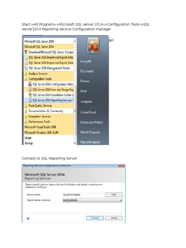 SQL Server 2014 Reporting Setup Guide | PDF | Finance & Money ...