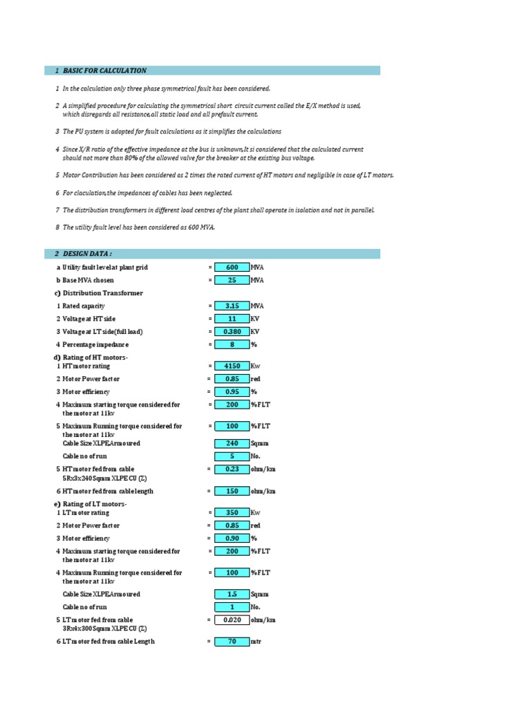 Fault Current Calculation | Electric Motor | Electrical Impedance