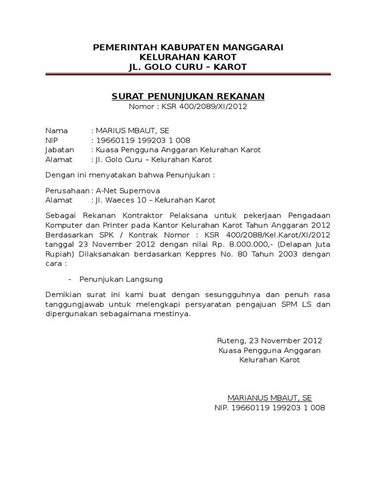 Contoh Surat Penunjukan Jabatan Pendidikan Negeri  IMAGESEE