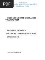 Unconsolidated Undrained Triaxial Test