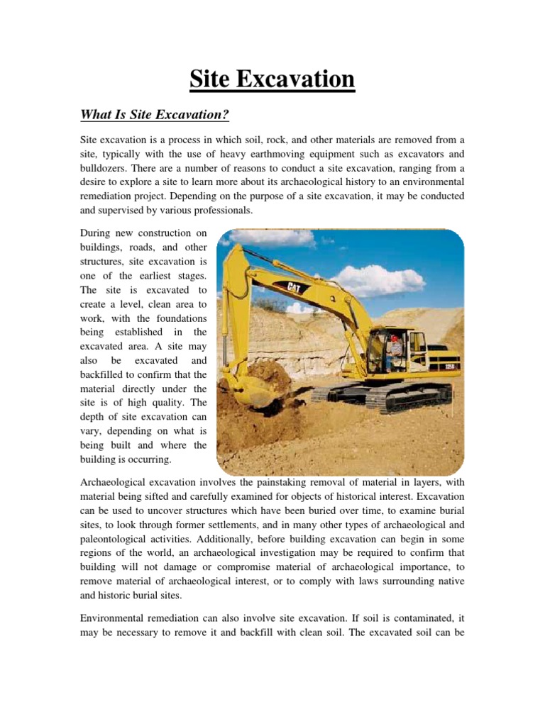 Understanding Site Excavation Processes | PDF | Excavation (Archaeology ...