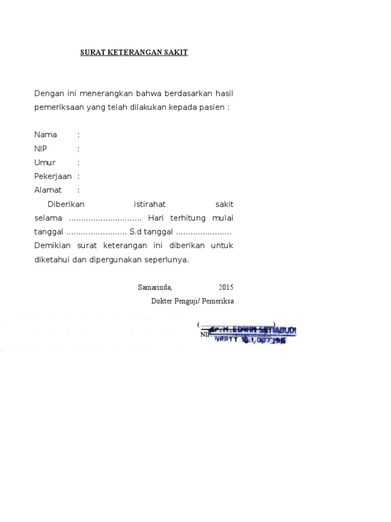 Surat Keterangan Sakit